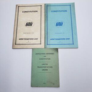 United Transportation Union Unification Agreement Constitutions 1969 1975 1979